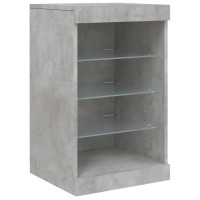 Produktbild för Skänk med LED-belysning betonggrå 123x37x67 cm