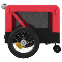 Produktbild för Cykelvagn för djur röd och svart oxfordtyg och järn