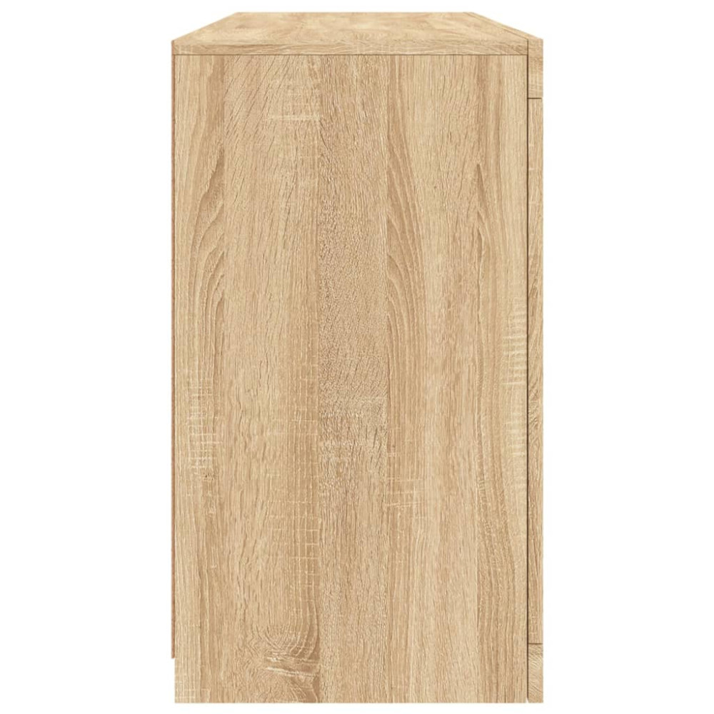 Produktbild för Skänk med LED-belysning sonoma-ek 142,5x37x67 cm