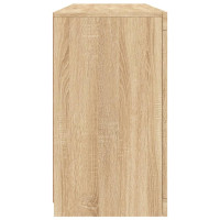 Produktbild för Skänk med LED-belysning sonoma-ek 142,5x37x67 cm