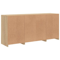 Produktbild för Skänk med LED-belysning sonoma-ek 142,5x37x67 cm