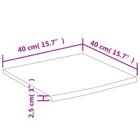 Produktbild för Vägghylla 40x40x2,5 cm fyrkantig massiv akacia ojämn kant