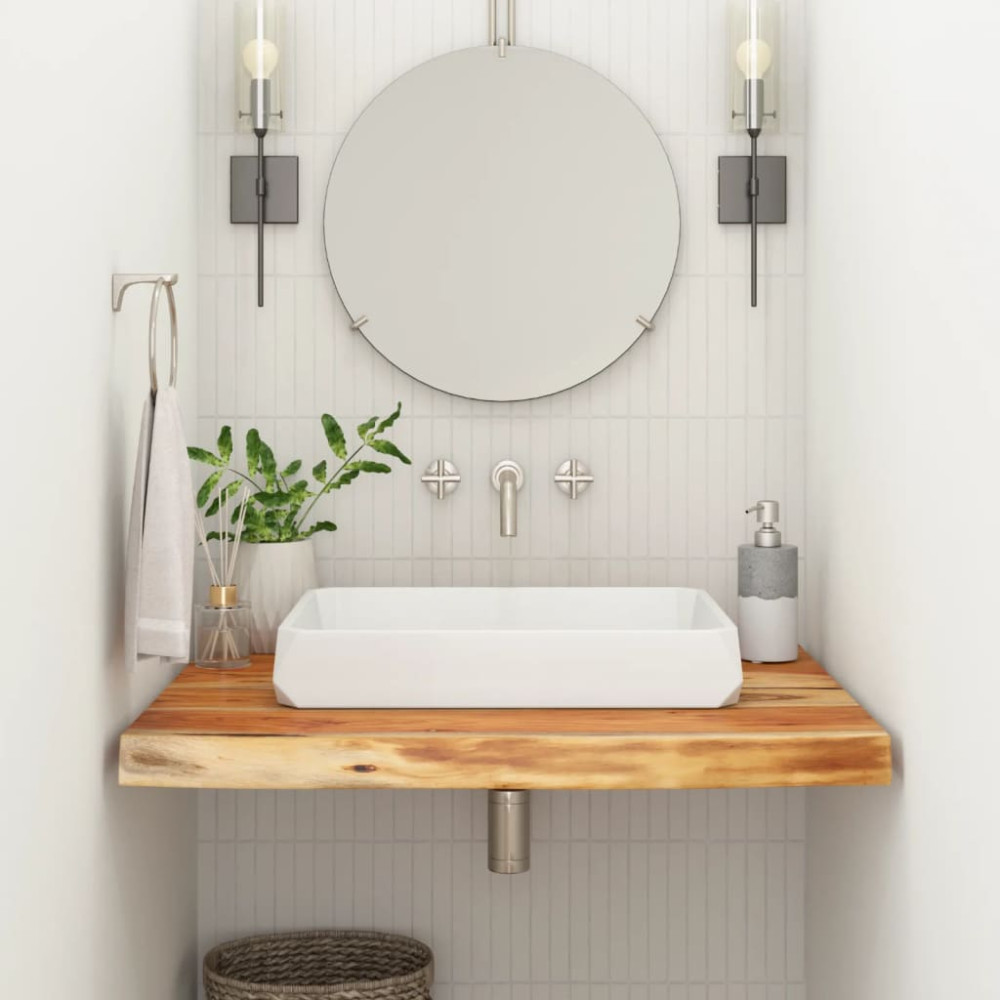 Produktbild för Bänkskiva för badrum 80x60x3,8 cm rektangulär massiv akacia