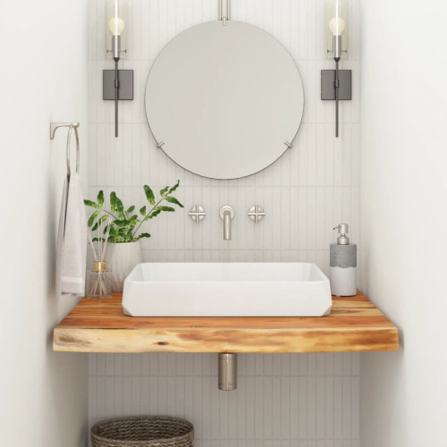 vidaXL Bänkskiva för badrum 80x60x3,8 cm rektangulär massiv akacia