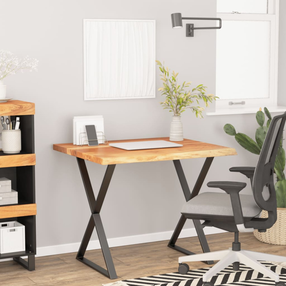 Produktbild för Bordsskiva 90x80x3,8 cm rektangulär massiv akacia rustik kant