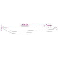 Produktbild för Bordsskiva 90x80x3,8 cm rektangulär massiv akacia rustik kant