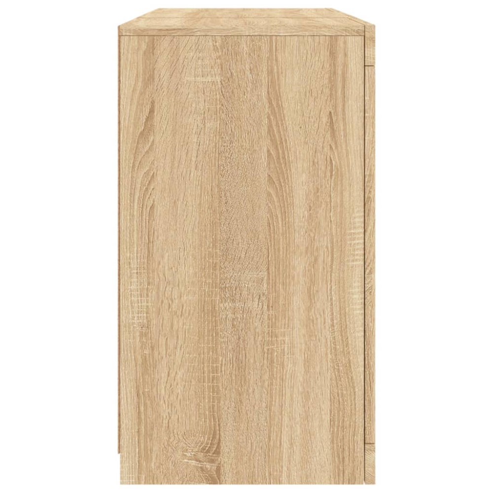 Produktbild för Skänk med LED-belysning sonoma-ek 123x37x67 cm