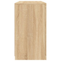 Produktbild för Skänk med LED-belysning sonoma-ek 123x37x67 cm