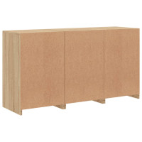 Produktbild för Skänk med LED-belysning sonoma-ek 123x37x67 cm