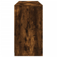 Produktbild för Skänk med LED-belysning rökfärgad ek 123x37x67 cm