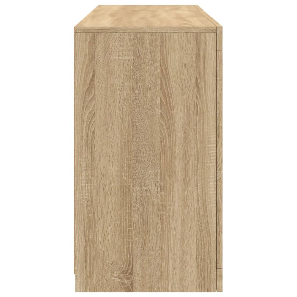 Produktbild för Skänk med LED-belysning sonoma-ek 123x37x67 cm