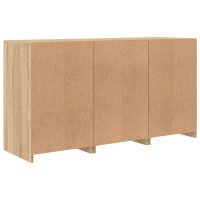 Produktbild för Skänk med LED-belysning sonoma-ek 123x37x67 cm