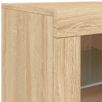 Produktbild för Skänk med LED-belysning sonoma-ek 163x37x67 cm