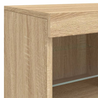 Produktbild för Skänk med LED-belysning sonoma-ek 163x37x67 cm