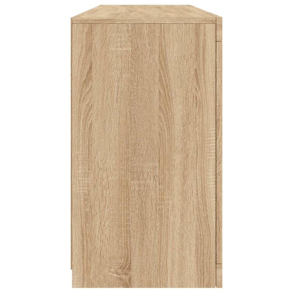 Produktbild för Skänk med LED-belysning sonoma-ek 163x37x67 cm