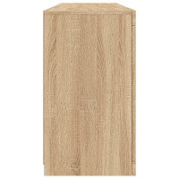 Produktbild för Skänk med LED-belysning sonoma-ek 163x37x67 cm