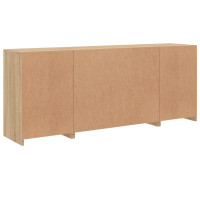 Produktbild för Skänk med LED-belysning sonoma-ek 163x37x67 cm