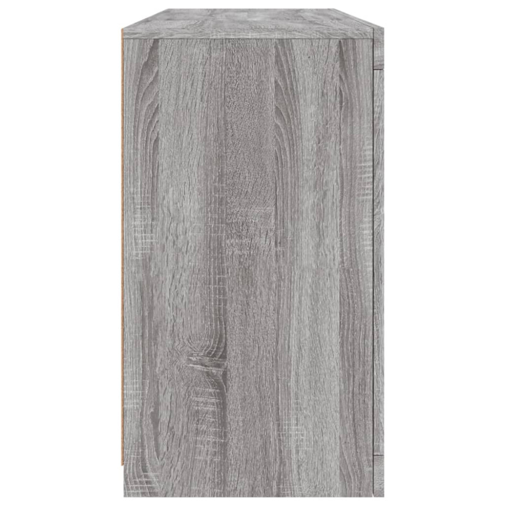 Produktbild för Skänk med LED-belysning grå sonoma 142,5x37x67 cm