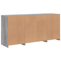 Produktbild för Skänk med LED-belysning grå sonoma 142,5x37x67 cm