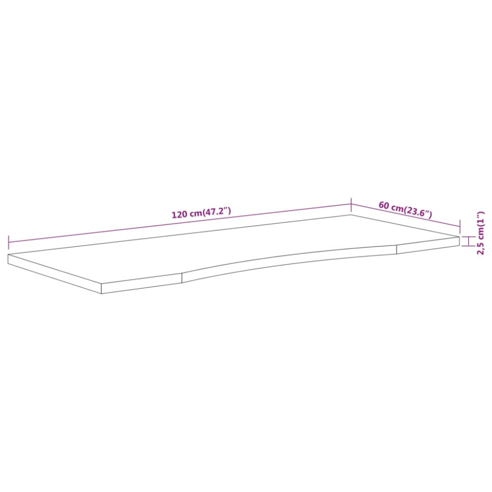 Produktbild för Bordsskiva 120x60x2,5 cm rektangulär massiv akacia