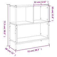 Produktbild för Bokhylla grå sonoma 72x28x77,5 cm konstruerat trä