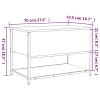 Produktbild för Förvaringsbänk svart 70x42,5x47 cm konstruerat trä