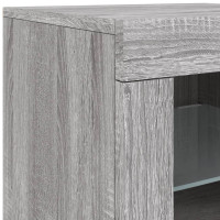 Produktbild för Skänk med LED-belysning grå sonoma 123x37x67 cm