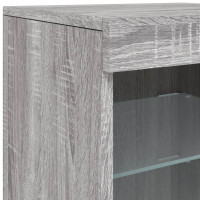 Produktbild för Skänk med LED-belysning grå sonoma 123x37x67 cm