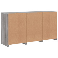 Produktbild för Skänk med LED-belysning grå sonoma 123x37x67 cm