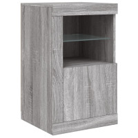 Produktbild för Skänk med LED-belysning grå sonoma 123x37x67 cm