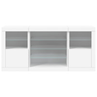 Produktbild för Skänk med LED-belysning vit 142,5x37x67 cm