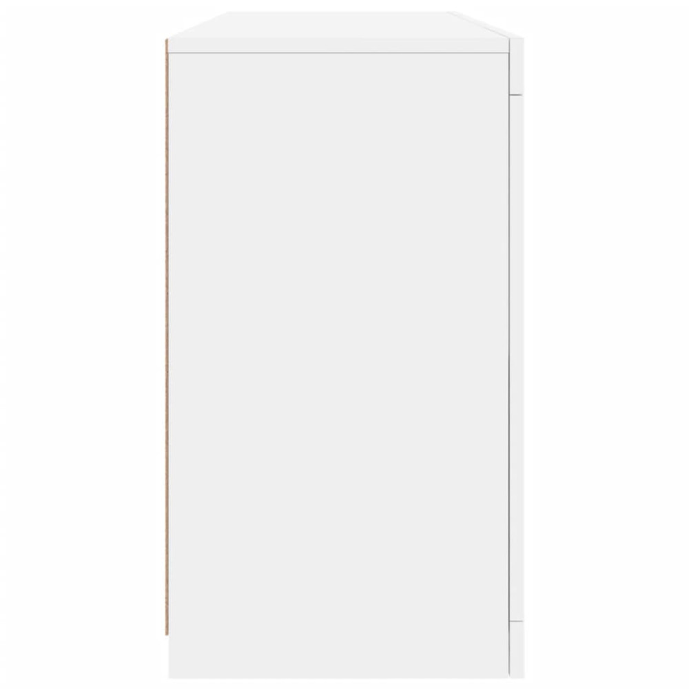 Produktbild för Skänk med LED-belysning vit 142,5x37x67 cm
