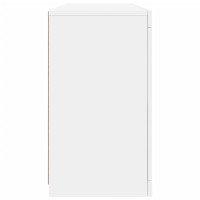 Produktbild för Skänk med LED-belysning vit 142,5x37x67 cm