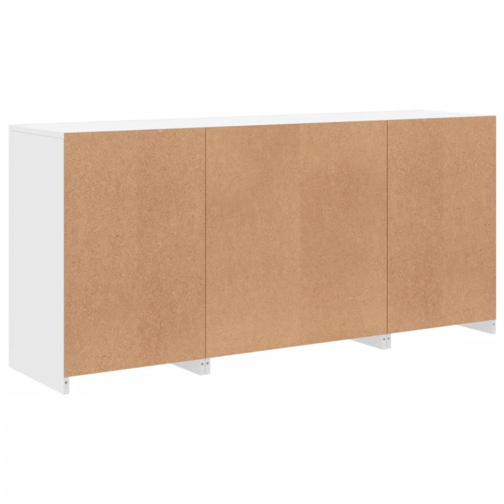 Produktbild för Skänk med LED-belysning vit 142,5x37x67 cm