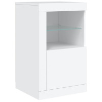 Produktbild för Skänk med LED-belysning vit 142,5x37x67 cm