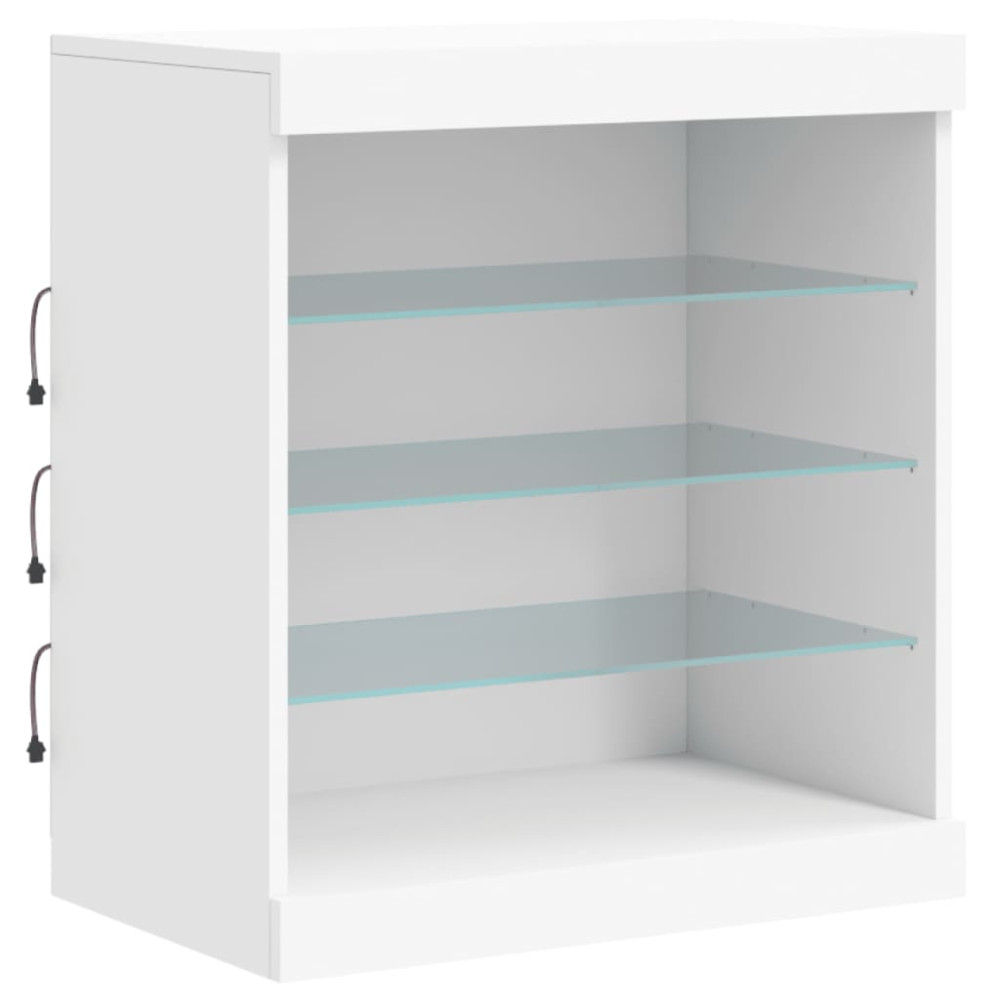 Produktbild för Skänk med LED-belysning vit 142,5x37x67 cm