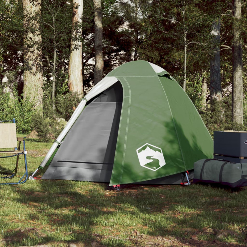 Produktbild för Campingtält 2 personer grön vattentätt
