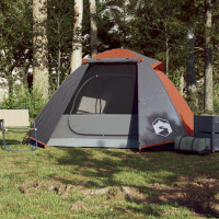 Miniatyr av produktbild för Campingtält 2 personer grå orange vattentätt