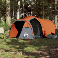 Produktbild för Campingtält tunnel 3 personer orange vattentätt