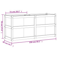 Produktbild för Odlingslåda vaxbrun 150x50x70 cm massiv furu