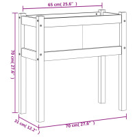 Produktbild för Odlingslådor med ben vaxbrun 70x31x70 cm massiv furu