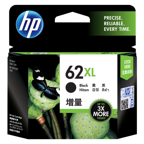 HP HP 62XL svart original bläckpatron med hög kapacitet