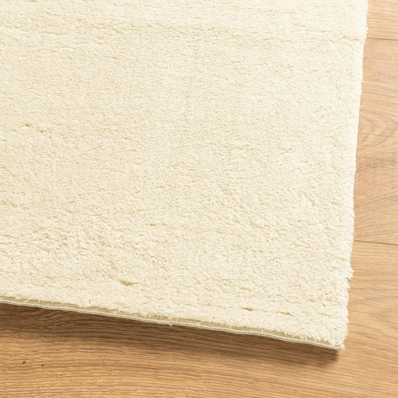 Produktbild för Mjuk matta HUARTE med kort lugg tvättbar gräddvit 240x240 cm