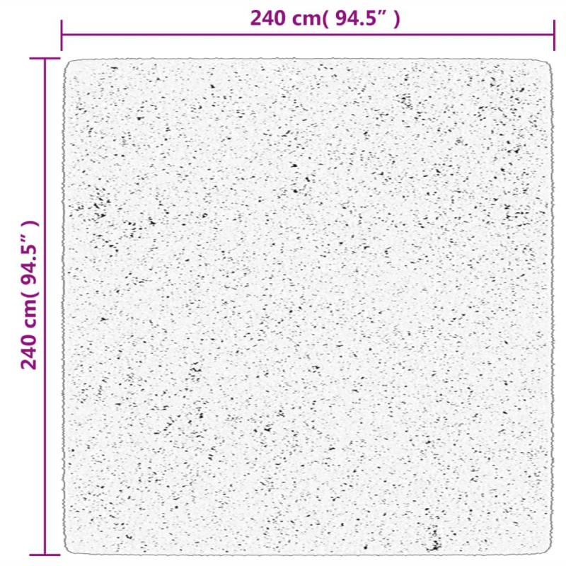 Produktbild för Mjuk matta HUARTE med kort lugg tvättbar gräddvit 240x240 cm