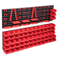 Produktbild för Sortimentlådsats med väggpaneler 141 delar röd och svart