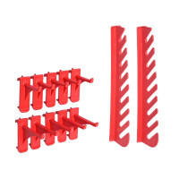 Produktbild för Sortimentlådsats med väggpaneler 141 delar röd och svart