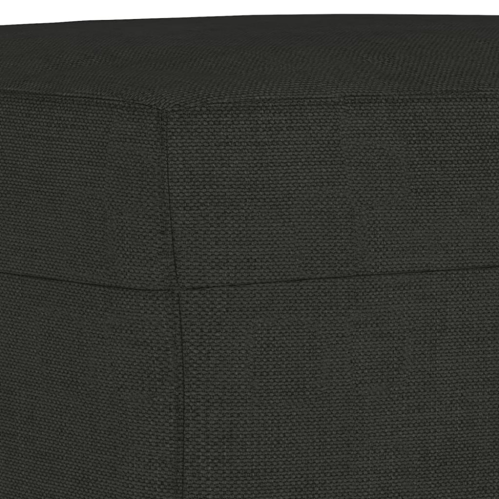 Produktbild för Fåtölj med fotpall Svart 60 cm tyg