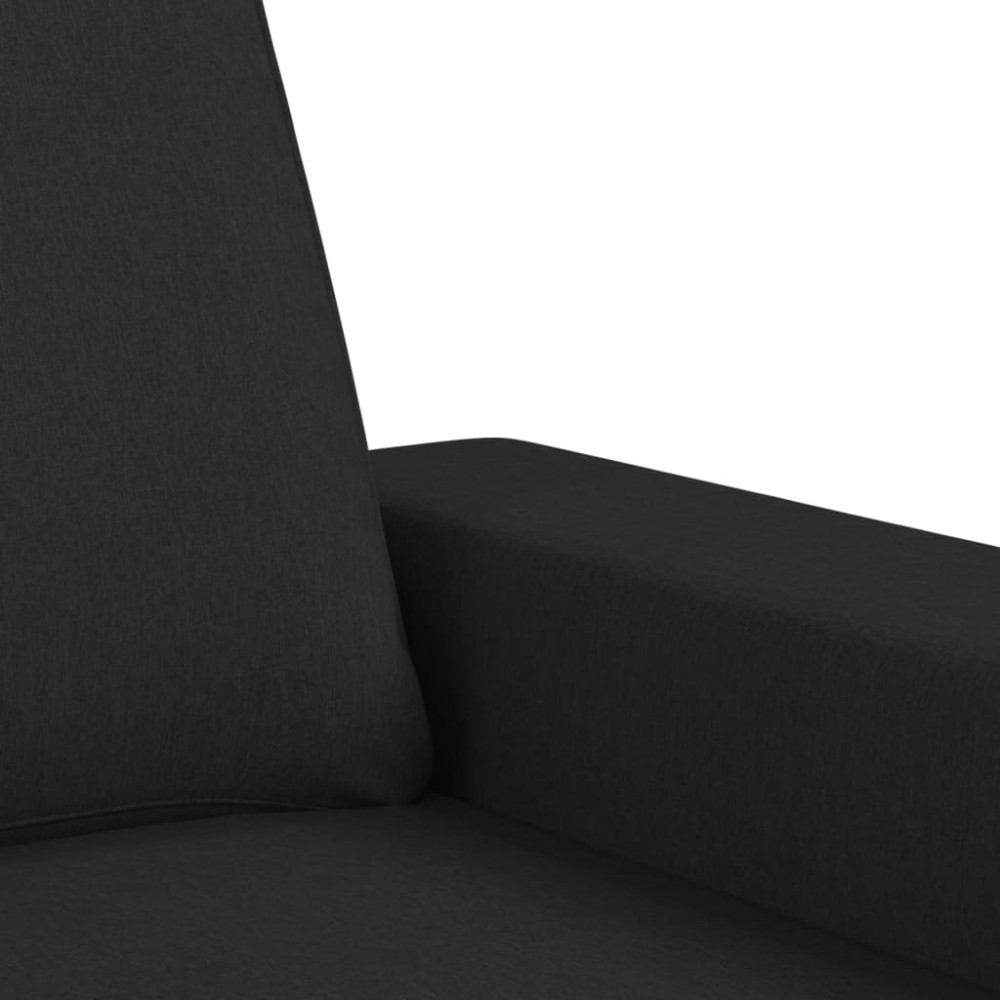 Produktbild för Fåtölj med fotpall Svart 60 cm tyg