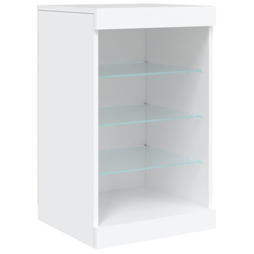 Produktbild för Skänk med LED-belysning vit 162x37x67 cm