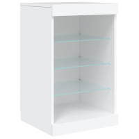 Produktbild för Skänk med LED-belysning vit 162x37x67 cm